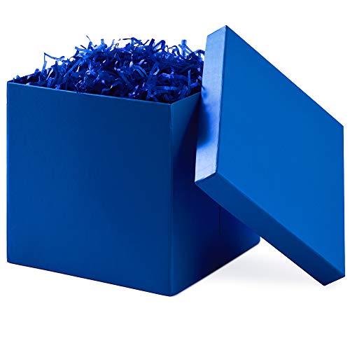 Hallmark 7" Gift Box with Lid (Royal Blue) for Christmas, Hanukkah, Birthdays, Father's Day, Bridal Showers, Weddings, Baby Showers and Graduations