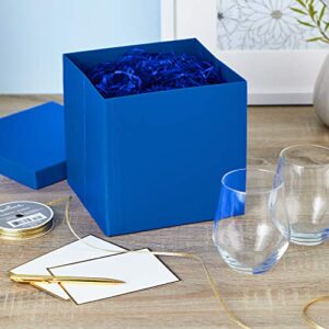 Hallmark 7" Gift Box with Lid (Royal Blue) for Christmas, Hanukkah, Birthdays, Father's Day, Bridal Showers, Weddings, Baby Showers and Graduations