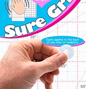 Sure Grips by Ultima – Non-Slip Ruler Grip Rings with 3M Adhesive Backing – Designed for Quilting & Patchworking – Works on Any Ruler – 30 Rings, 15 Large & 15 Small