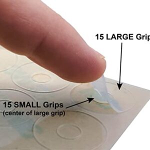 Sure Grips by Ultima – Non-Slip Ruler Grip Rings with 3M Adhesive Backing – Designed for Quilting & Patchworking – Works on Any Ruler – 30 Rings, 15 Large & 15 Small