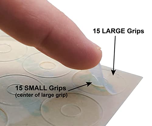 Sure Grips by Ultima – Non-Slip Ruler Grip Rings with 3M Adhesive Backing – Designed for Quilting & Patchworking – Works on Any Ruler – 30 Rings, 15 Large & 15 Small