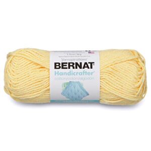 Bernat Handicrafter Cotton Solids Yarn, 1.75 oz, Gauge 4 Medium, 100% Cotton, Pale Yellow