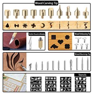 96pcs Wood Burning Kit, Professional Wood Burner Pen Tool, Creative Tool Set Adjustable Temperature WoodBurner for Embossing/Carving,Suitable for Beginners,Adults