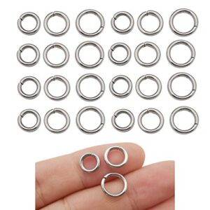300pcs mix 8mm 9mm 10mm stainless steel thick strong rings jump rings connector rings for jewelry making necklaces bracelet earrings keychain diy craft (m536)