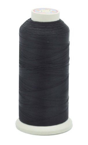 Mandala Crafts Tex 70 Bonded Nylon Thread for Sewing - 1500 YDs T70 Heavy Duty Black Nylon Thread Size 69 210 D Upholstery Thread for Leather Jeans Weaving