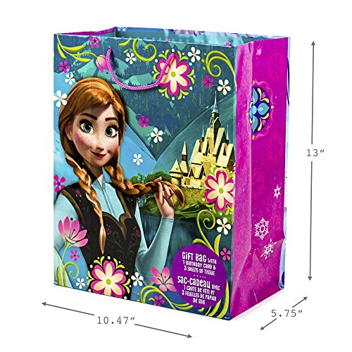 Hallmark 13" Large Frozen Gift Bag with Birthday Card and Tissue Paper (Anna and Elsa)