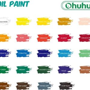 Ohuhu Oil Paint Set, 24 Oil-Based Colors, 12ml/0.42oz x 24 Tubes Non-Toxic Oil Painting Set Supplies for Canvas Painting Artist Kids Beginners Adults Classroom Great Art Supplies Gifts Ideal