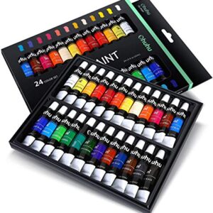 Ohuhu Oil Paint Set, 24 Oil-Based Colors, 12ml/0.42oz x 24 Tubes Non-Toxic Oil Painting Set Supplies for Canvas Painting Artist Kids Beginners Adults Classroom Great Art Supplies Gifts Ideal