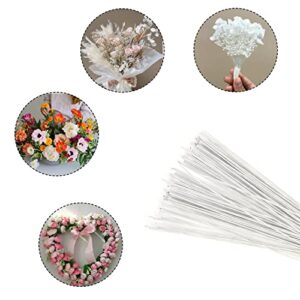 DECORA 18 Gauge White Floral Stem Wire 16 inch,50/Package