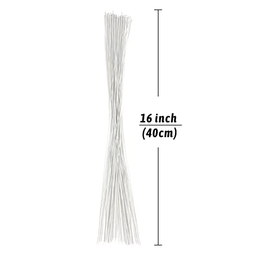 DECORA 18 Gauge White Floral Stem Wire 16 inch,50/Package