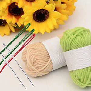 Y-Axis 24 Pcs Assorted Yarn Needles Bent Tapestry Needle Weaving Needle Darning Needles with Storage Box + Knitting Stitch Counter + Needle Threader