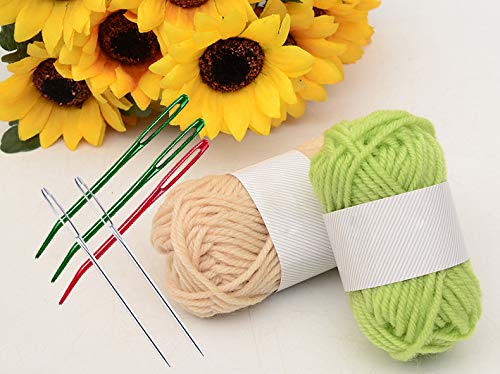 Y-Axis 24 Pcs Assorted Yarn Needles Bent Tapestry Needle Weaving Needle Darning Needles with Storage Box + Knitting Stitch Counter + Needle Threader