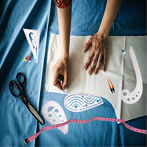 Pattern Sewing Rulers Set, 4 Styles Plastic Sew French Curve Ruler, Metric Curve Shaped Rulers for Designers and Tailors, Perfect for Drawing, Craft, Sewing Project and DIY by Sunenlyst (style A-4PCS)