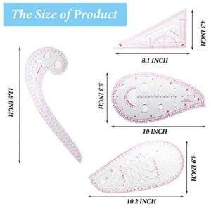 Pattern Sewing Rulers Set, 4 Styles Plastic Sew French Curve Ruler, Metric Curve Shaped Rulers for Designers and Tailors, Perfect for Drawing, Craft, Sewing Project and DIY by Sunenlyst (style A-4PCS)