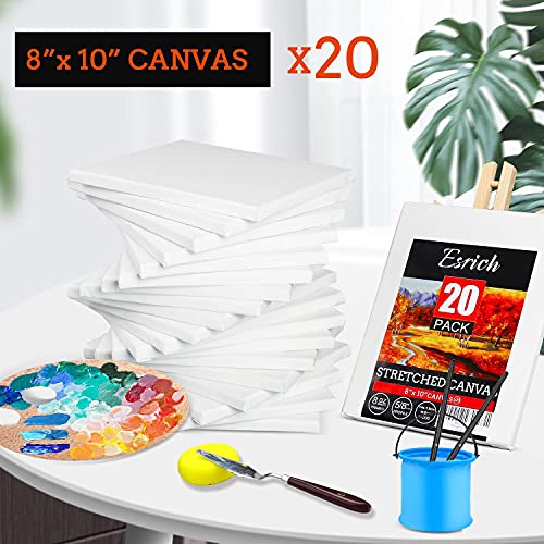 20 Pack Canvases for Painting with 8x10", Painting Canvas for Oil & Acrylic Paint.