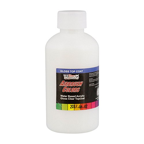 US Art Supply Clear Gloss Topcoat Acrylic Airbrush Paint, 8 oz. also excellent as a Gloss Pouring Medium blender