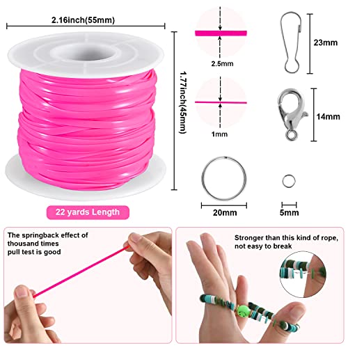 KAMJUNTAR Lanyard String,15 Rolls Gimp String Plastic Lacing Cord Plastic String Lanyard Kit for Friendship Bracelets Jewelry Making DIY Craft Boondoggle Gimp Bracelet Making Kit for Kids Girls