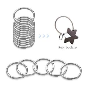 100 Pcs Split Ring, Small Key Rings Bulk Split Keychain Rings DIY Craft Metal Keychain Connector Accessories (12mm)