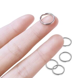 100 Pcs Split Ring, Small Key Rings Bulk Split Keychain Rings DIY Craft Metal Keychain Connector Accessories (12mm)