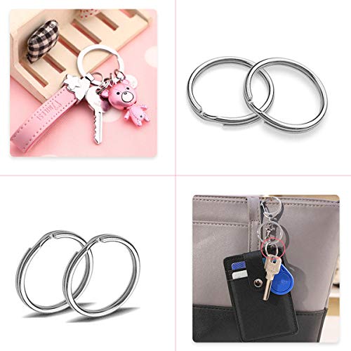 100 Pcs Split Ring, Small Key Rings Bulk Split Keychain Rings DIY Craft Metal Keychain Connector Accessories (12mm)