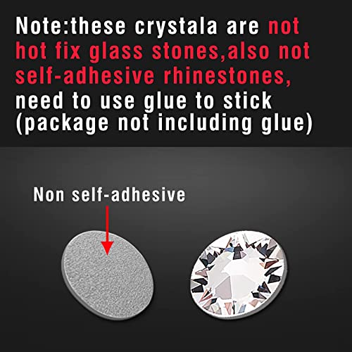 1440PCS Crystal Rhinestones SS20 4.8mm Flatback Glass Rhinestones Gemstones Diamantes for Clothes Shoes Nails Art Crafts Decoration