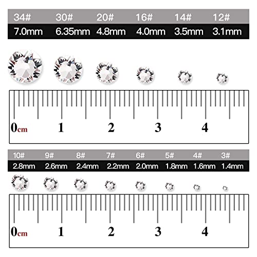 1440PCS Crystal Rhinestones SS20 4.8mm Flatback Glass Rhinestones Gemstones Diamantes for Clothes Shoes Nails Art Crafts Decoration