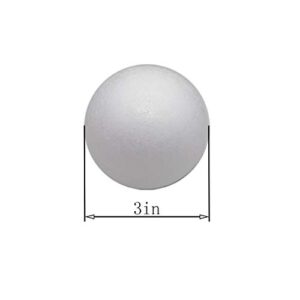 Crafjie Craft Foam Balls 3 Inches in Diameter 15-Pack, Smooth Polystyrenets Foam Ball, for Decoration Household School Projects DIY Arts and Craft, White