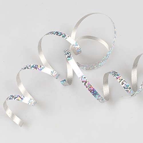 500 Yards Shiny Balloon Ribbons for Party Florist Flowers Wrapping Gift Box Cards Balloons Decoration (Silver)