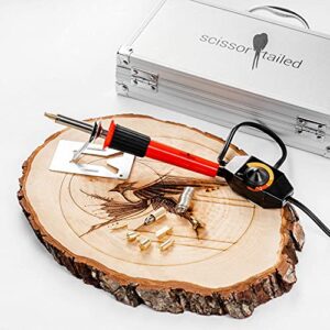 Premium Wood Burning Kit 43PCS | 36Tips, Adjustable Temperature Pen With Stand, Metal Stencil & Pliers. Free Deluxe Case & How To. Complete Gift For An Effortlessly Mastering The Art Of Pyrography