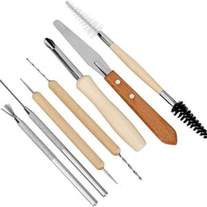 Blisstime Set of 30 Clay Sculpting Tools Wooden Handle Pottery Carving Tool Kit