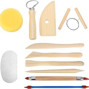 Blisstime Set of 30 Clay Sculpting Tools Wooden Handle Pottery Carving Tool Kit