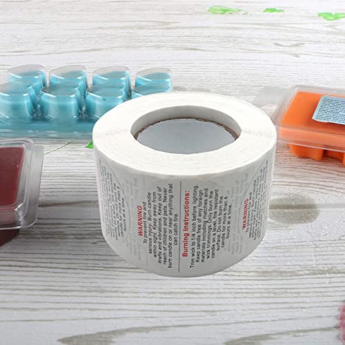 1500 Pcs Candle Warning Labels,1.5inch Candle Jar Container Stickers, Candle Safety Stickers for Candle Making DIY Candle Jars