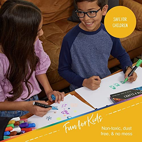 Crafts 4 All Liquid Chalk Markers For Blackboard Signs, Bistro Menu, Car Window Glass - Dry Erase, Washable - 13 Colored Chalk Pens w/Reversible Tips & Tweezers - Bonus White Chalkboard Marker!