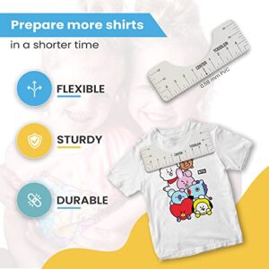 Simply Stocked Tshirt Ruler Guide for Vinyl Alignment - 4 Pcs of PVC T Shirt Rulers to Center Designs for Heat Press - 10 Inch Guides for T-Shirts of All Sizes (Transparent - Small)