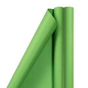 JAM PAPER Gift Wrap - Matte Wrapping Paper - 25 Sq Ft - Matte Lime Green - 2/Pack