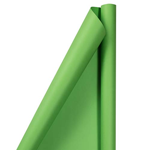JAM PAPER Gift Wrap - Matte Wrapping Paper - 25 Sq Ft - Matte Lime Green - 2/Pack
