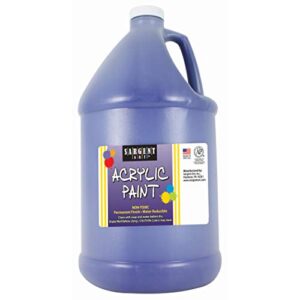 sargent art half gallon (64 ounce) acrylic ultramarine blue paint, non-fading, rich vivid pigments, brilliant matte finish, fast dry formula, non-toxic