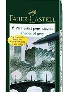 Faber-Castell Pitt Artist Brush Pen Wallet - Shades of Grey (6 Colours)