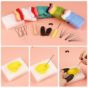 Needle Felting Starter Kit, Complete Needle Felting Tools Animal Doll Needle Felting Kit with Felting Needles, Instructions, Felting Foam Mat, and Other Tools, for Adults Beginner Supplies DIY Crafts