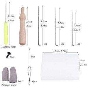 Needle Felting Starter Kit, Complete Needle Felting Tools Animal Doll Needle Felting Kit with Felting Needles, Instructions, Felting Foam Mat, and Other Tools, for Adults Beginner Supplies DIY Crafts