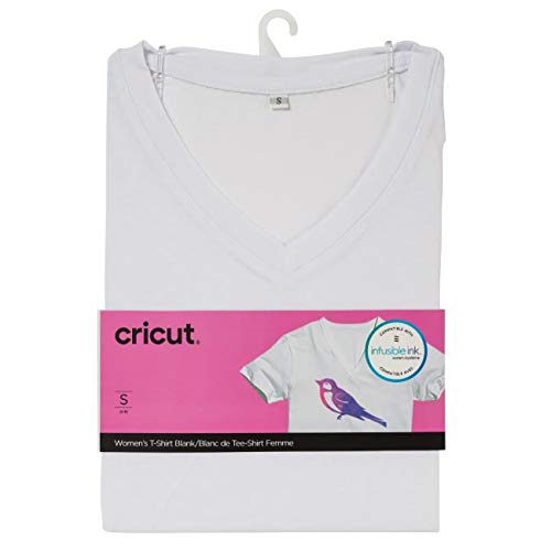 Cricut Women's T-Shirt Blank, V-Neck, Small Infusible Ink, White