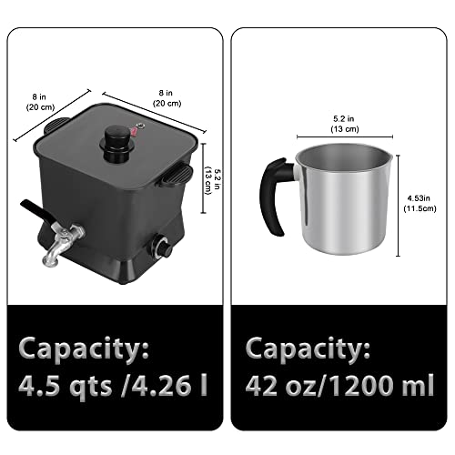 Byoowndiy Wax Melter for Candle Making, 150 oz Electric Candle Wax Melting Pot with Pour Spout and Temperature Controller