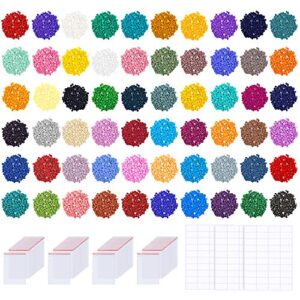 pp opount 60000 pcs 60 colors rhinestones for diamond painting kit diamond painting round diamonds with 80 self-seal bags, 120 tags label paper for diy diamond painting crafts