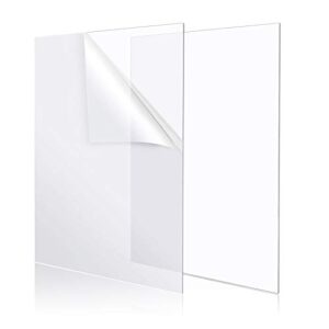 ystime 8″ x 12″ clear acrylic sheet plexiglass plastic sheet for crafts transparent acrylic board with protective paper for craft, windows, frame, diy display projects, pack of 2