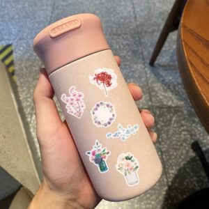 100pcs Flower Stickers Pack for Water Bottle, Cute, Vinyl, Aesthetic, Trendy, Waterproof Stickers and Decals for Hydroflask Laptop Scrapbooking Phone,Flower Gifts for Adults Women Teens Girls