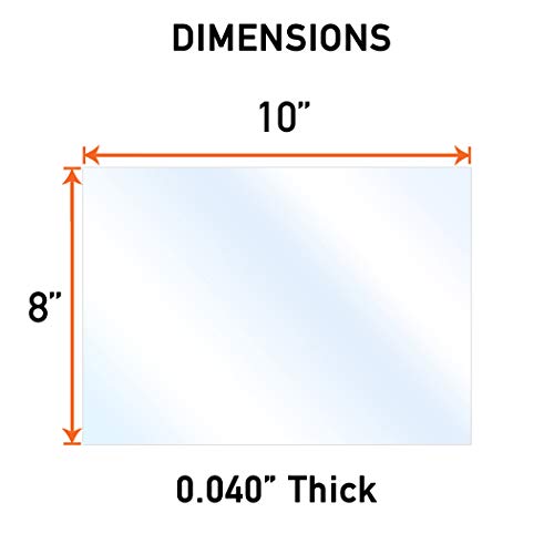 5 Pack of 8x10” PET Sheet/Plexiglass Panels 0.04” Thick; Use for Crafting Projects, Picture Frames, Cricut Cutting and More; Protective Film to Ensure Scratch and Damage Free Sheets