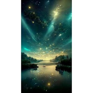 Rousp DIY 5D Diamond Painting Kits for Adults Diamond Art Star Lake Diamond Painting Full Drill Crystal Rhinestone Diamond Embroidery Craft Kits for Home Wall Decor Gifts, 27.5 X 15.7inch