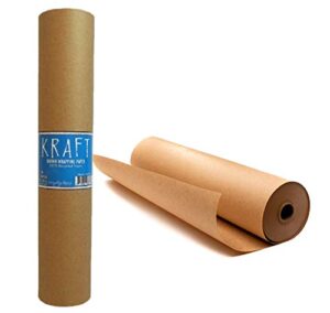 kraft brown wrapping paper roll 30″ x 1,200″ (100 ft) – 100% recyclable craft construction and packing paper for use in moving, bulletin board backing and paper tablecloths