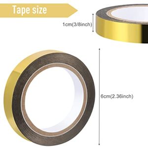 Outus Graphic Art Tape Metallic Washi Mirror Tape DIY Graphic Tape Metallic Mirror Wrapping for Crafts Decoration, 3/8 Inch x 88 Yards (4 Rolls,Gold)