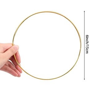 Coceca 10pcs 6 Inch Gold Metal Rings for Crafts Dream Catcher Ring, Metal Hoops for Dream Catcher and Crafts Centerpiece Table Decorations